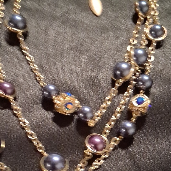 Coldwater Creek Gold and Black Multi-Strand Necklace - Picture 10 of 12